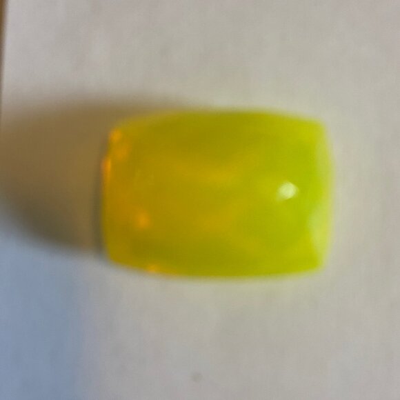 95 Ct Natural NEON Yellow Opal Flawless Cushion Certified Loose Gemstone 33x24mm - Picture 2 of 9